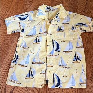 Janie and Jack Sailboat Short Sleeve Shirt size 7